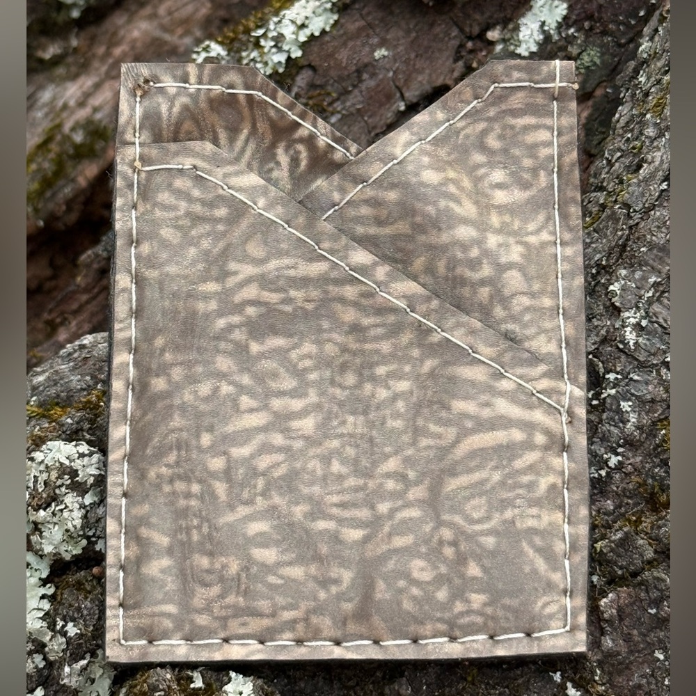 Brown Faux Leather Card Wallet w/fluid looking texture
